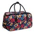 AGT0012 - Flower Print Travel Holdall Trolley Luggage With Wheels - CABIN APPROVED