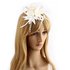AGF00235 - Ivory Feather & Flower Mesh Fascinator