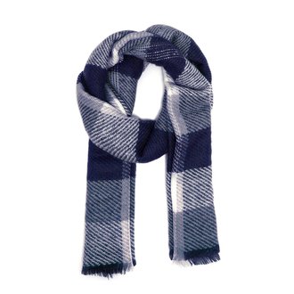 AGSC205 - Navy Women's Check Print Winter Scarf