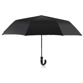 AGU0211 - Black Crook Handle Auto Folding Umbrella