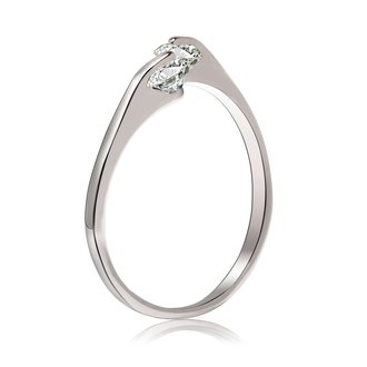 AGR0034 - Silver Crystal Adjustable Fashion Ring