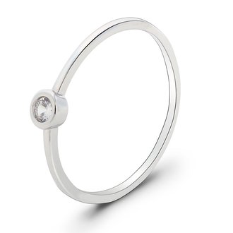 AGR0043 - Silver Sparkle Crystal Engagement Ring