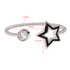 AGR0046 - Silver Sparkle Crystal Adjustable Star Ring