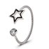 AGR0046 - Silver Sparkle Crystal Adjustable Star Ring