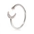 AGR0047 - Silver Crystal Adjustable Moon & Star Ring