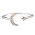 AGR0047 - Silver Crystal Adjustable Moon & Star Ring