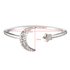 AGR0047 - Silver Crystal Adjustable Moon & Star Ring