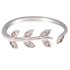AGR0056 - Silver Sparkle Crystal Leaves Ring