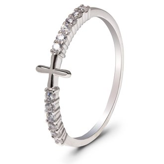 AGR0058 - Silver Crystal Plus Fashion Ring