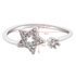 AGR0064 - Silver Sparkle Crystal Adjustable Star Ring