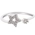 AGR0064 - Silver Sparkle Crystal Adjustable Star Ring