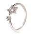AGR0064 - Silver Sparkle Crystal Adjustable Star Ring