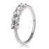 AGR0066 - Silver Classic Five-Stone Crystal Ring