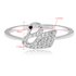 AGR0070 - Silver Crystal Iconic Swan Logo Ring
