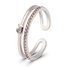 AGR0074 - Silver Sparkle Crystal Adjustable Swan Fashion Ring