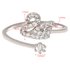 AGR0076 - Silver Crystal Adjustable Swan Ring