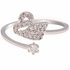 AGR0076 - Silver Crystal Adjustable Swan Ring