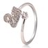 AGR0076 - Silver Crystal Adjustable Swan Ring