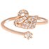AGR0079 - Gold Crystal Adjustable Swan Ring