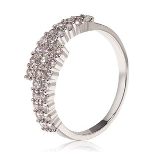 AGR0082 - Silver Crystal Engagement Fashion Ring