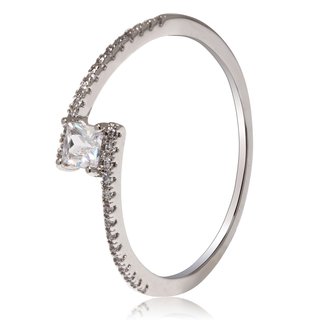 AGR0086 - Silver Wedding Crystal Ring