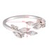 AGR0087 - Silver Sparkle Crystal Adjustable Leaves Ring