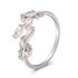 AGR0087 - Silver Sparkle Crystal Adjustable Leaves Ring