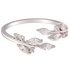 AGR0087 - Silver Sparkle Crystal Adjustable Leaves Ring