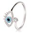 AGR0092 - Silver Crystal Adjustable Eye Ring