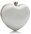 LSE0060 - White Diamante Hardcase Heart Clutch Bag