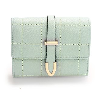 AGP1085 - Blue Flap Purse/Wallet With Gold Metal Work