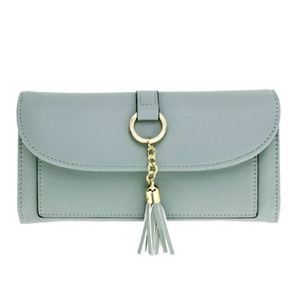 AGP1091 - Blue Flap Purse/Wallet With Tassel