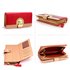 AGP1092B - Red / Nude Twist Lock Crocodile Purse/Wallet With Tassel