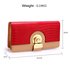 AGP1092B - Red / Nude Twist Lock Crocodile Purse/Wallet With Tassel