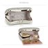 AGC00360 - Silver Hard Case Diamante Crystal Clutch Bag