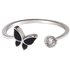 AGR0049 - Silver Crystal Butterfly Adjustable Ring