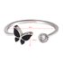AGR0049 - Silver Crystal Butterfly Adjustable Ring
