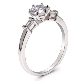 AGR0055 - Silver Sparkle Crystal Wedding Ring