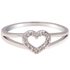 AGR0057 - Silver Sparkle Crystal Wedding Heart Ring