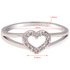 AGR0057 - Silver Sparkle Crystal Wedding Heart Ring