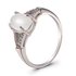 AGR0061 - Silver Sparkle Crystal Pearl Ring