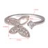 AGR0062 - Silver Sparkle Crystal Butterfly Ring