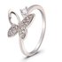 AGR0062 - Silver Sparkle Crystal Butterfly Ring