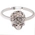 AGR0095 - Silver Crystal Skull Adjustable Ring