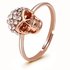 AGR0096 - Gold Crystal Skull Adjustable Ring