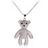 AGN0042 - Silver Sparkling Crystal Teddy Bear Necklace