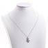 AGN0042 - Silver Sparkling Crystal Teddy Bear Necklace