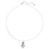 AGN0042 - Silver Sparkling Crystal Teddy Bear Necklace