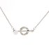 AGN0045 - Silver Crystal Pearl Circle & Arrow Necklace
