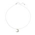 AGN0050 - Silver Sparkling Crystal Moon Necklace